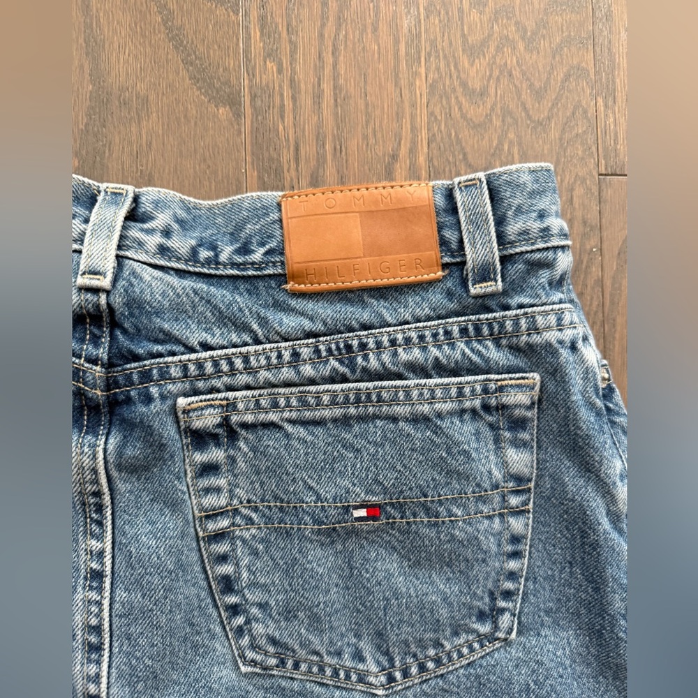 EXC 90's Vintage Tommy Hilfiger Spell Jean Denim Mini Skirt Size 8 Y2K - Picture 14 of 16